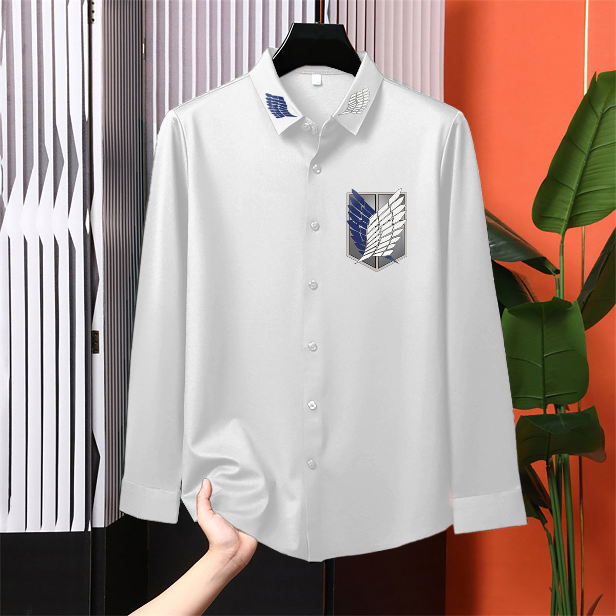 Luxury Design White Printed Cotton Shirt (FMC - A1)