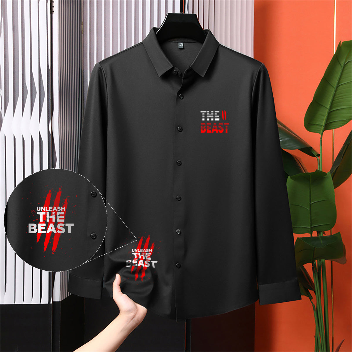 Luxury Design Black Printed Cotton Shirt (PR-02)