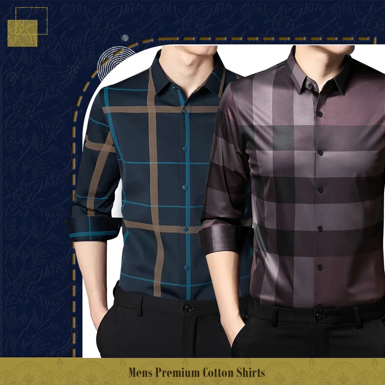 Full Sleeve Cotton Check Shirt (BLUE G + BB 2)