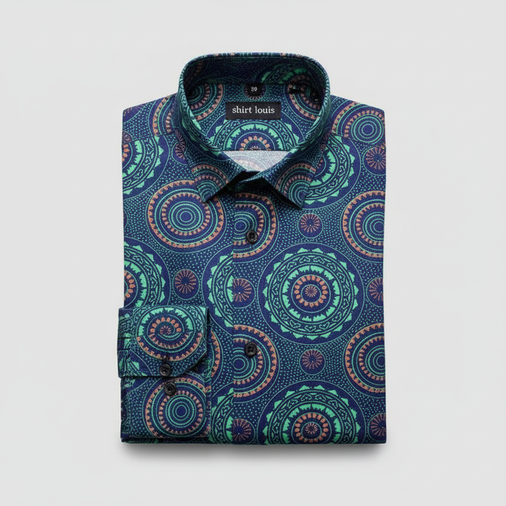 Kaleidoscope Blue Flower Full Sleeve Cotton Check Shirt (BCP)