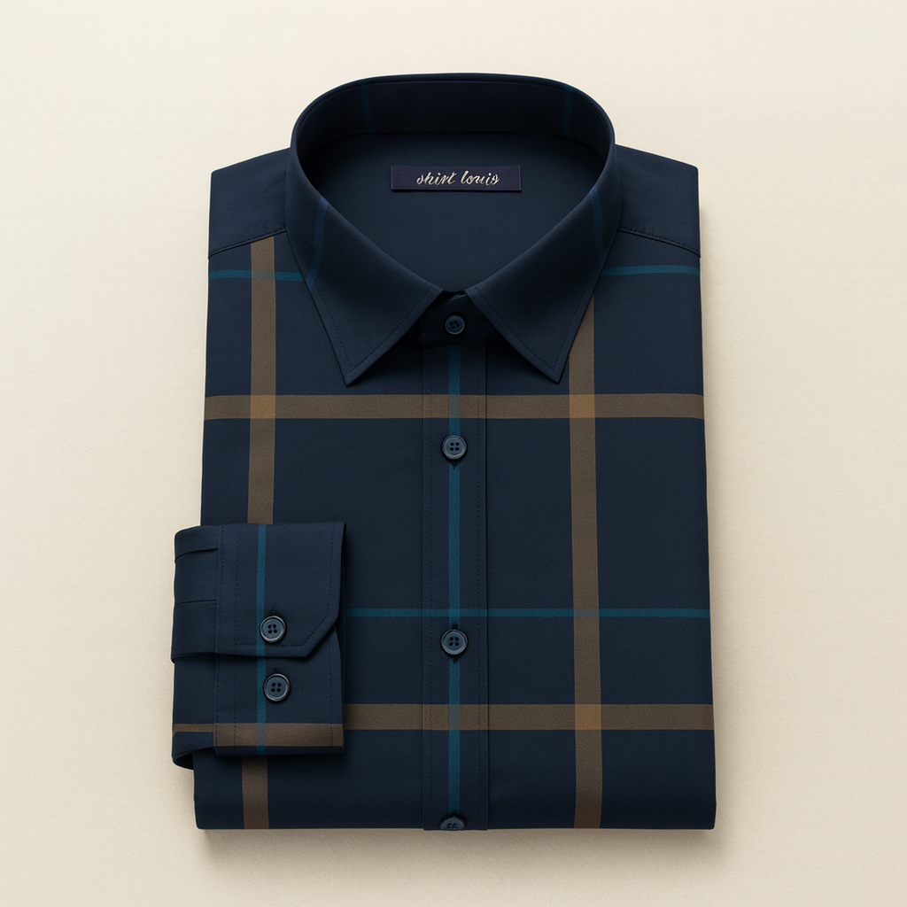 Azure Skyline Full Sleeve Cotton Check Shirt (BLUE G)