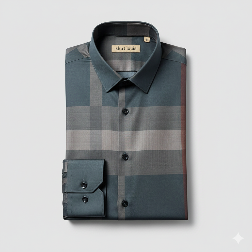 Grey Scale Full Sleeve Cotton Check Shirt (BRG)
