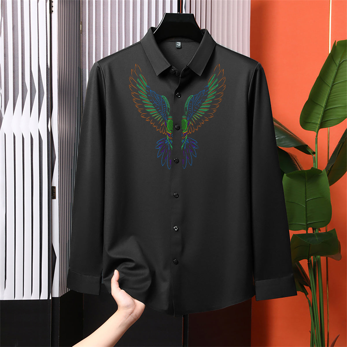 Luxury Design Black Printed Cotton Shirt (PR-02)