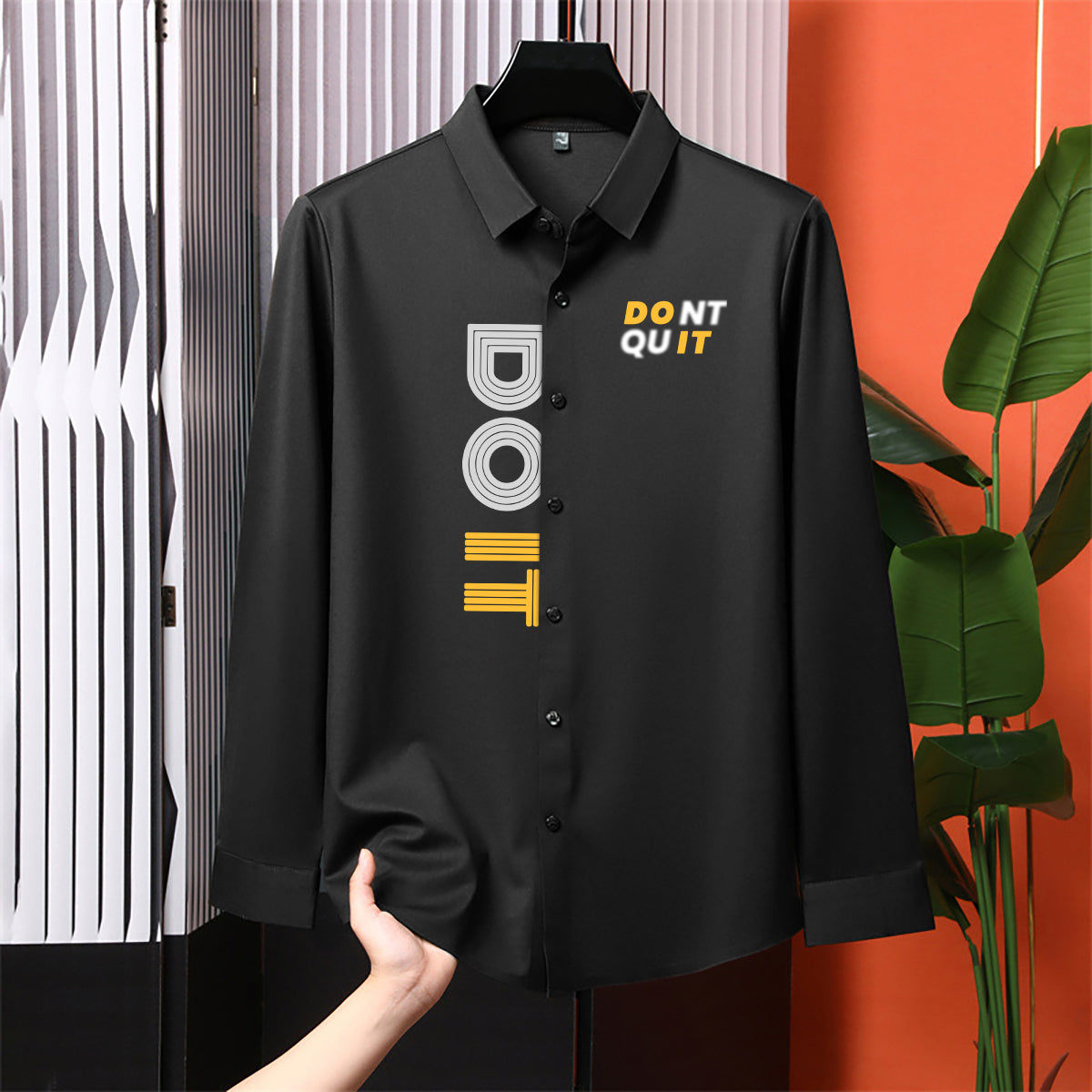 Luxury Design Black Printed Cotton Shirt (PR-02)