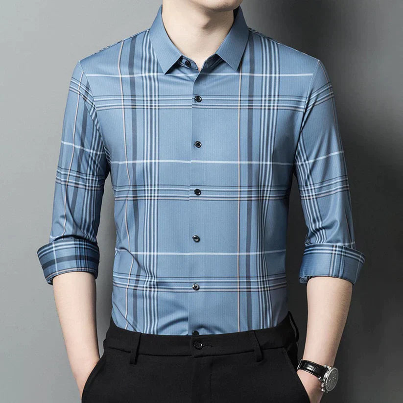 Latest Pack of 3 Full Sleeve Cotton Check Shirt (BLUE G+PEACOCK+GL 2)