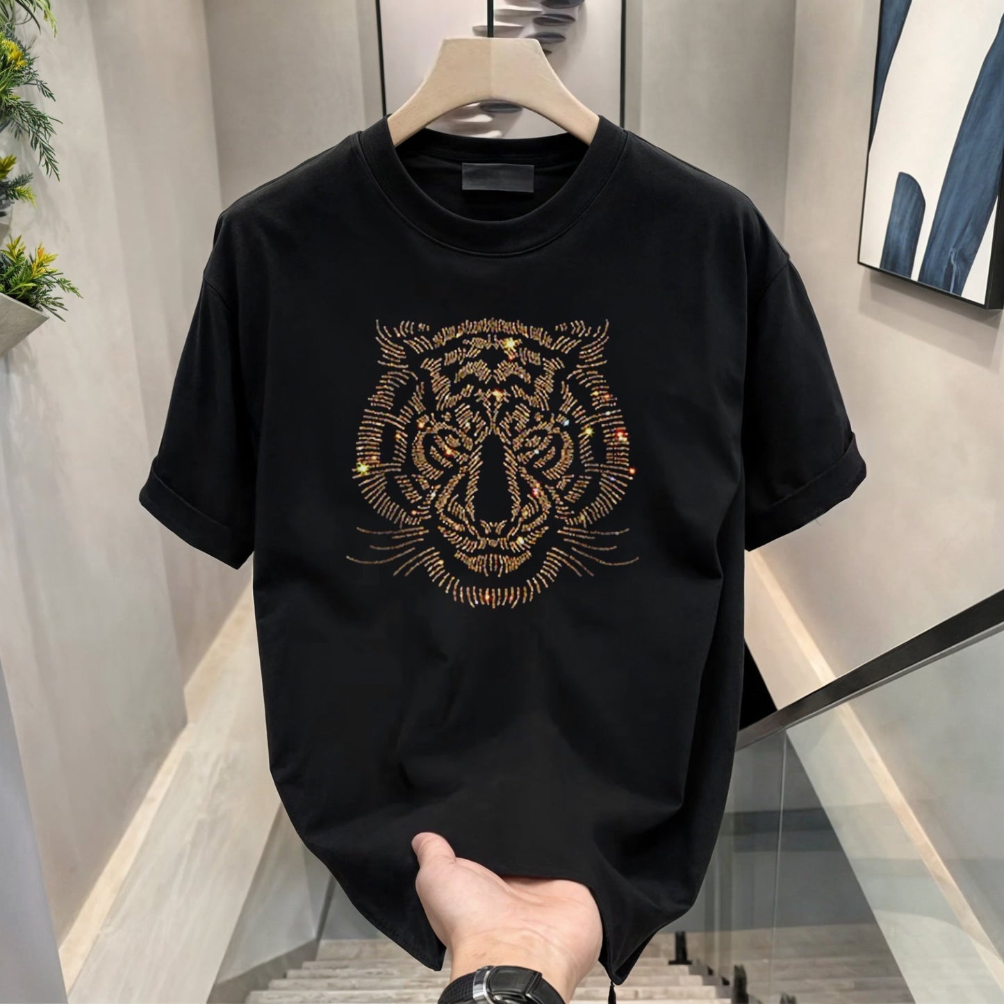 Men's Rhinestone Luxury T-shirts (TIGER 1)