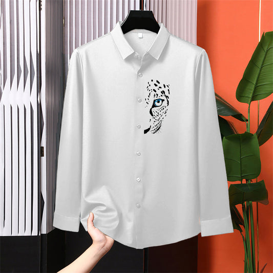 Luxury Design White Printed Cotton Shirt (FMC - A3)