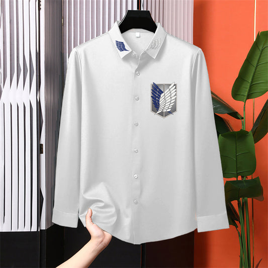 Luxury Design White Printed Cotton Shirt (FMC - A1)