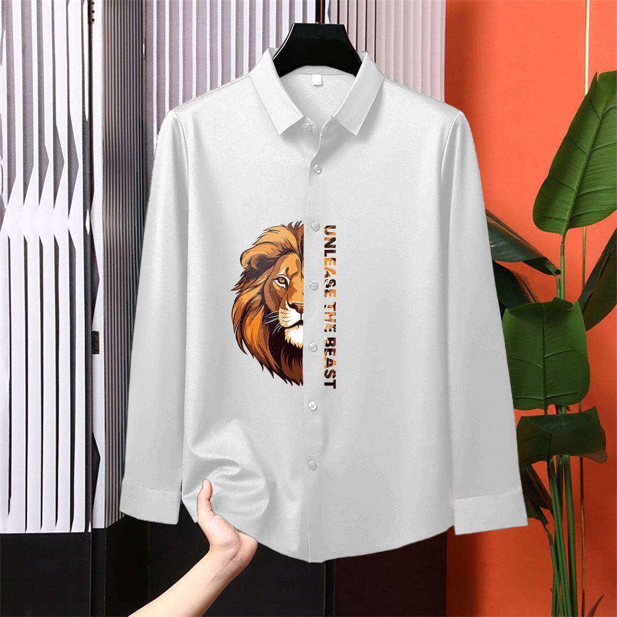 Luxury Design White Printed Cotton Shirt