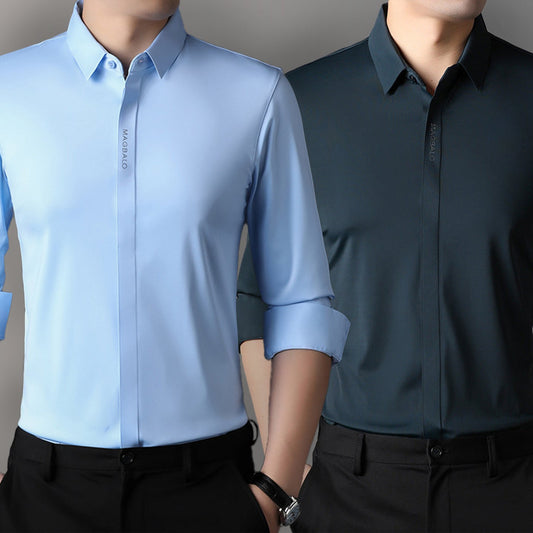 Premium Men's Solid Shirts (SOLID PRUSSIAN BLUE+SOLID SKY BLUE)