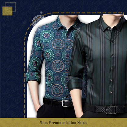 Pack of 2 ( Men's Premium Best Selling Cotton Shirts ) [BCP+GREY L]