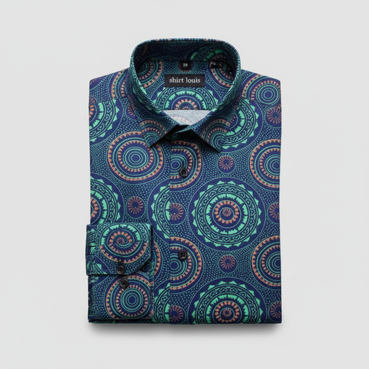 Kaleidoscope Blue Flower Full Sleeve Cotton Check Shirt (BCP)