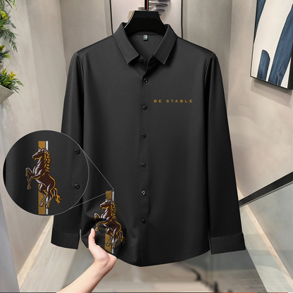 Luxury Design Black Printed Cotton Shirt (NP-02)
