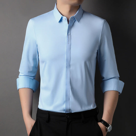 Premium Men's Solid Shirts (SOLID SKY BLUE+SOLID NAVY BLUE)