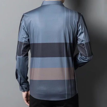 Pastel Harmony Full Sleeve Cotton Check Shirt (D GREY)