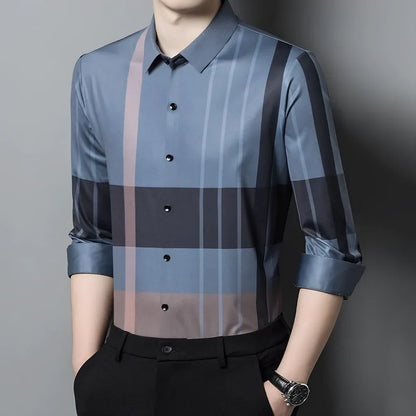 Pastel Harmony Full Sleeve Cotton Check Shirt (D GREY)