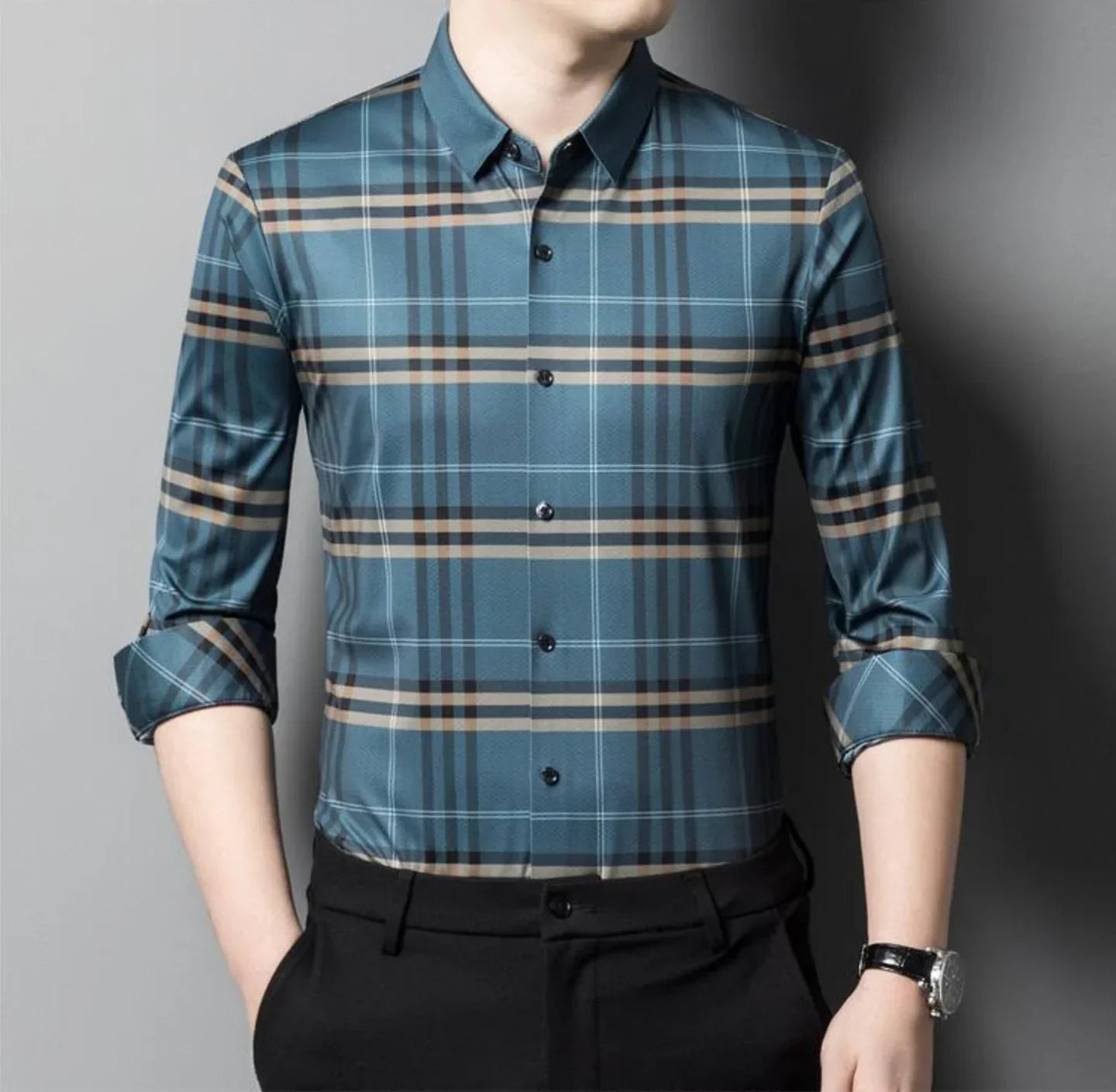 New Pack of 2 Full Sleeve Cotton Check Shirt (BLUEBOX+BRG)