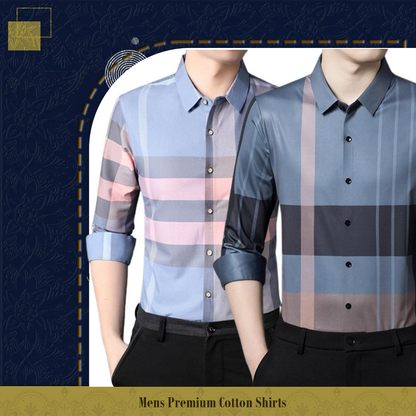 Pack of 2 Full Sleeve Cotton Check Shirt (SBP+D GREY)