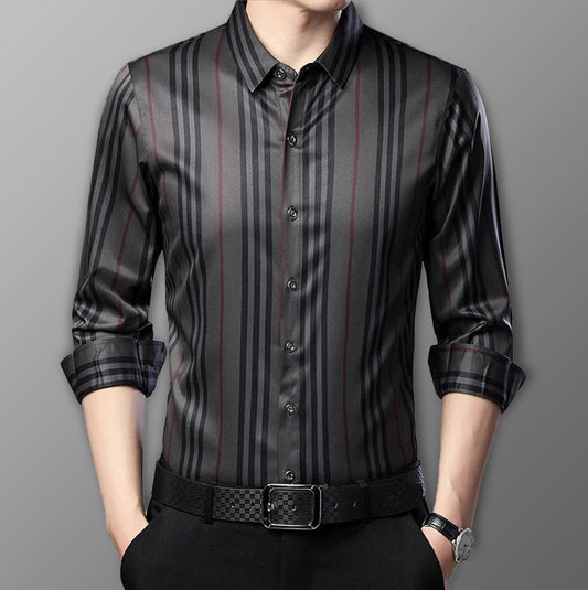 Men's Full Sleeves Checkered Collar Shirt - Regular Fit, Cotton Shirt (BROWN)