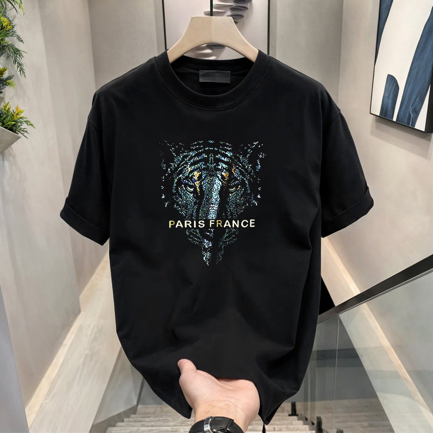 Men's Rhinestone Luxury T-shirts (PARIS)